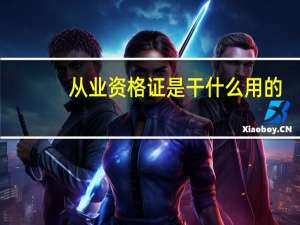 从业资格证是干什么用的