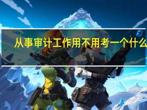 从事审计工作用不用考一个什么证