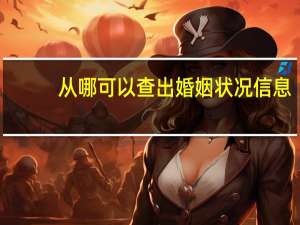 从哪可以查出婚姻状况信息