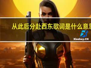 从此后分赴西东歌词是什么意思