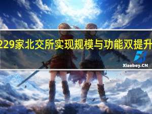 从81家到229家 北交所实现规模与功能双提升 到底什么情况嘞