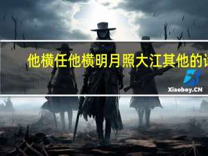 他横任他横明月照大江其他的词（他横由他横 明月照大江什么意思）