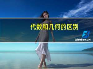 代数和几何的区别