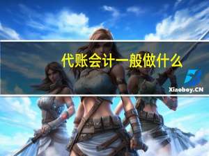 代账会计一般做什么