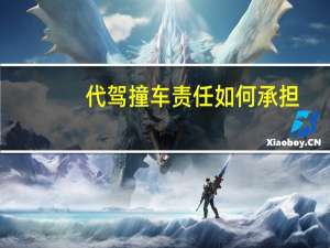 代驾撞车责任如何承担