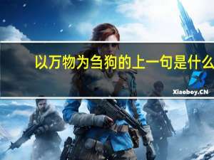 以万物为刍狗的上一句是什么
