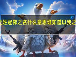 以我之姓冠你之名什么意思谁知道 以我之姓冠你之名