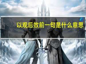 以观后效前一句是什么意思