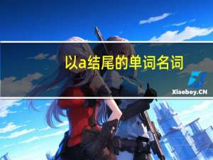 以a结尾的单词名词