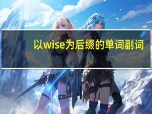以wise为后缀的单词 副词