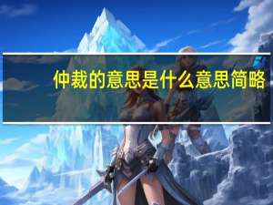 仲裁的意思是什么意思简略（仲裁的意思是什么）