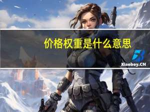 价格权重是什么意思