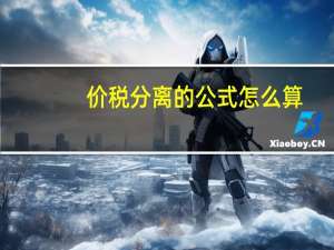 价税分离的公式怎么算