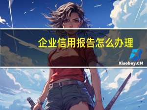 企业信用报告怎么办理
