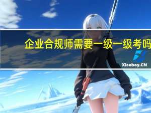 企业合规师需要一级一级考吗