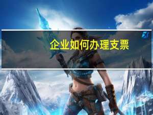 企业如何办理支票