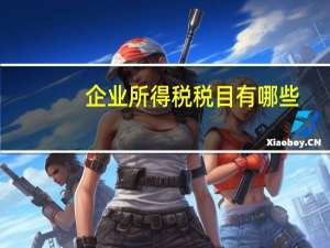 企业所得税税目有哪些