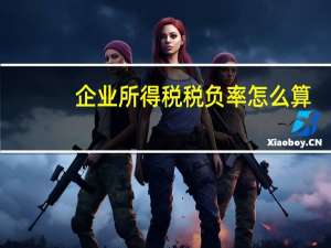 企业所得税税负率怎么算