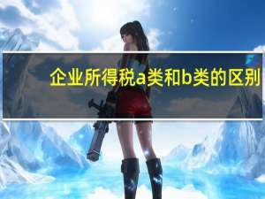 企业所得税a类和b类的区别