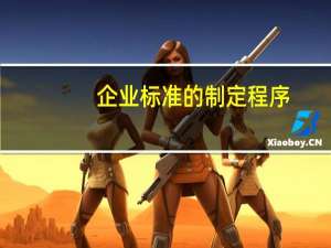 企业标准的制定程序