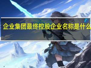 企业集团最终控股企业名称是什么意思