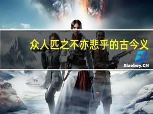 众人匹之不亦悲乎的古今义
