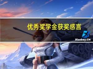 优秀奖学金获奖感言