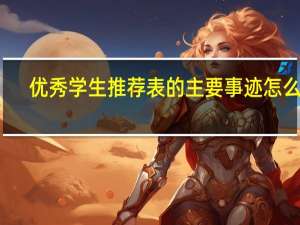优秀学生推荐表的主要事迹怎么写（推荐表的主要事迹怎么写）