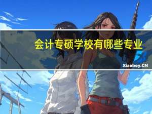 会计专硕学校有哪些专业