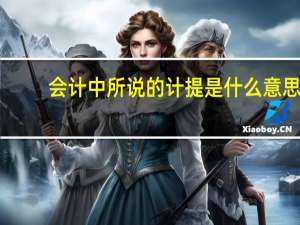 会计中所说的计提是什么意思