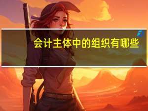 会计主体中的组织有哪些