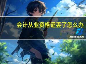 会计从业资格证丢了怎么办