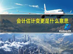 会计估计变更是什么意思