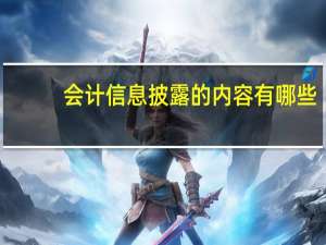 会计信息披露的内容有哪些（会计信息披露的内容）