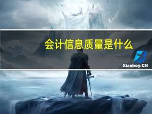 会计信息质量是什么