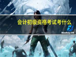 会计初级资格考试考什么