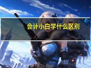 会计小白学什么区别