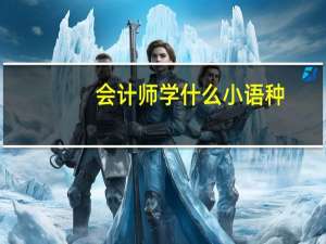 会计师学什么小语种