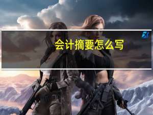 会计摘要怎么写