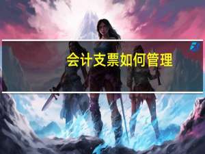 会计支票如何管理