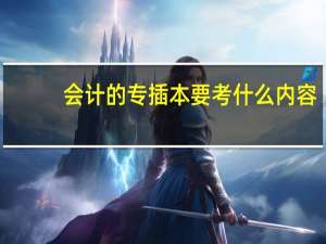 会计的专插本要考什么内容