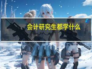会计研究生都学什么