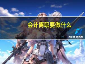 会计离职要做什么