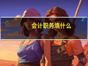 会计 职务填什么