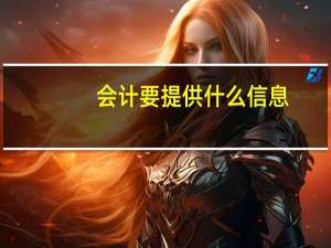 会计要提供什么信息
