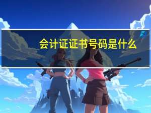 会计证证书号码是什么