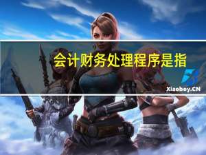 会计财务处理程序是指