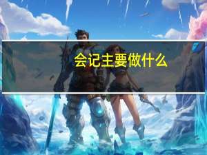会记主要做什么