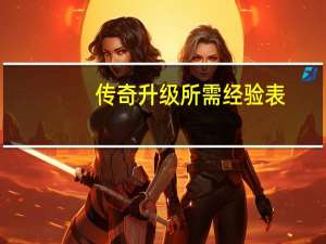 传奇升级所需经验表（传奇世界升级经验表）