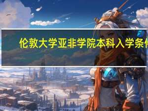 伦敦大学亚非学院本科入学条件